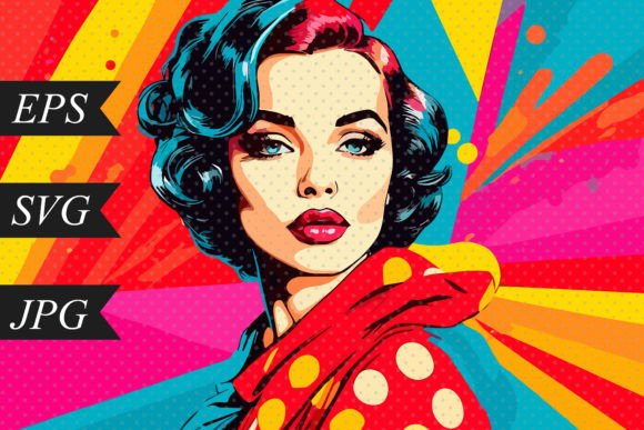 Beautiful Girl in Pop Art Style