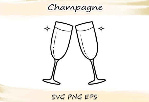 Champagne SVG Glasses Vector