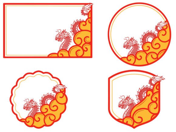 Chinese New Year Dragon Frame Background