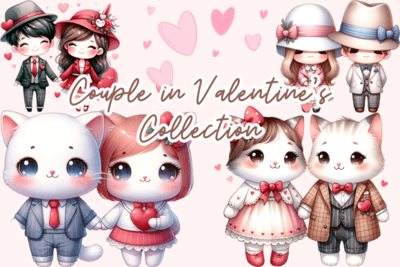 Couple Characters Cute Valentine's Day