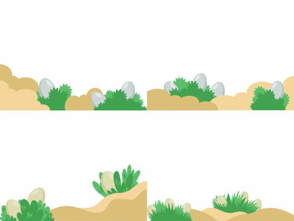 Easter Eggs in Grass Illustration