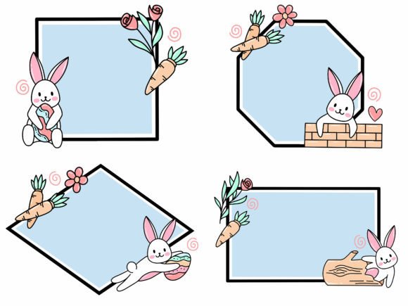 Easter Rabbit Frame Background