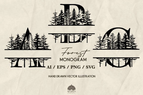 Forest Monogram Svg Png Eps