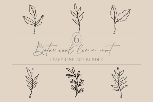 Leaf Art Bundle of 6 Botanical Vectors