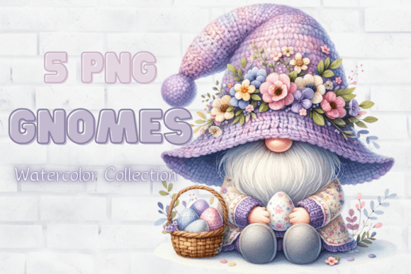 Purple Gnomes Clipart Flower Gnome PNG