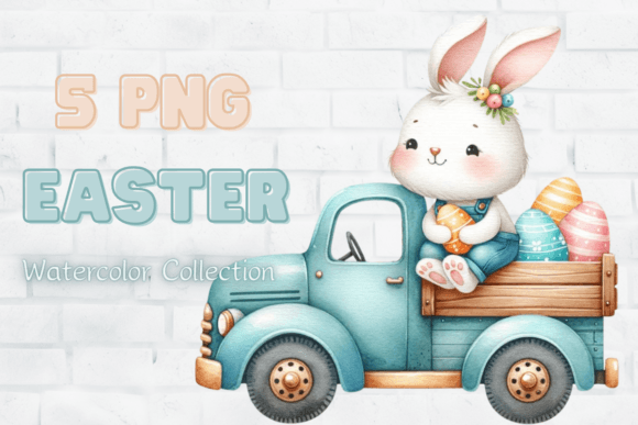 Watercolor Easter Clipart, Easter Bunny