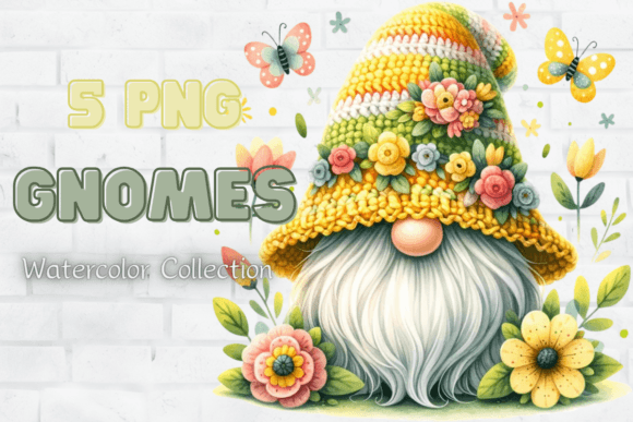 Watercolor Garden Gnomes Collection