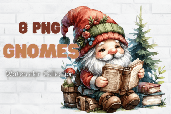 Watercolor Gnome Prints, Gnome Character